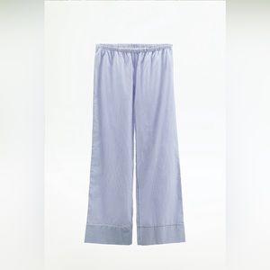 Zara STRIPED COTTON PANTS L
